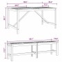 Conjunto de Comedor de Jardín 3 pcs Marrón 150 x 90 x 74 cm