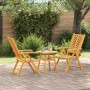 Juego Bistro de Jardín 3 pcs Marrón madera maciza de acacia