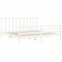 Weißer Massivholzbettrahmen mit Kopfteil 200x200 cm von vidaXL, Betten und Lattenroste - Ref: Foro24-3193812, Preis: 155,38 €...