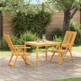 Conjunto de Comedor de Jardín 3 pcs Marrón 90 x 90 x 74 cm