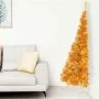 Half artificial Christmas tree with golden PVC support 210 cm by vidaXL, Christmas trees - Ref: Foro24-344693, Price: 22,97 €...