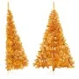 Half artificial Christmas tree with golden PVC support 210 cm by vidaXL, Christmas trees - Ref: Foro24-344693, Price: 22,97 €...
