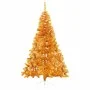 Half artificial Christmas tree with golden PVC support 210 cm by vidaXL, Christmas trees - Ref: Foro24-344693, Price: 22,97 €...