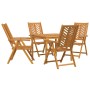 Conjunto de Comedor de Jardín 5 pcs Marrón 90 x 90 x 74 cm