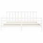 Weißer Massivholzbettrahmen mit Kopfteil 200x200 cm von vidaXL, Betten und Lattenroste - Ref: Foro24-3193812, Preis: 155,38 €...