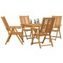 Conjunto de Comedor de Jardín 5 pcs Marrón 90 x 90 x 74 cm