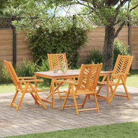 Conjunto de Comedor de Jardín 5 pcs Marrón 150 x 90 x 74 cm