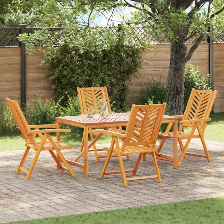 Conjunto de Comedor de Jardín 5 pcs Marrón 150 x 90 x 74 cm