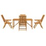 Conjunto de Comedor de Jardín 5 pcs Marrón 150 x 90 x 74 cm