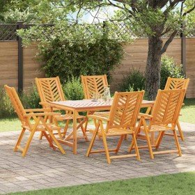 Conjunto de Comedor de Jardín 7 pcs Marrón 150 x 90 x 74 cm