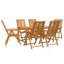 Conjunto de Comedor de Jardín 7 pcs Marrón 150 x 90 x 74 cm
