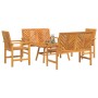 Conjunto de Sofás de Jardín 3 pcs Marrón