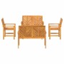 Conjunto de Sofás de Jardín 3 pcs Marrón
