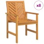 Sillas de comedor de jardín 8 pcs Marrón 59 x 62.5 x 89 cm