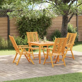 Silla reclinable 4 pcs Marrón 57 x 71 x 90 cm Madera
