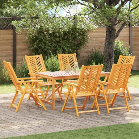 Silla reclinable 6 pcs Marrón 57 x 71 x 90 cm Madera