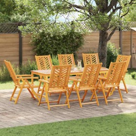 Silla reclinable 8 pcs Marrón 57 x 71 x 90 cm Madera
