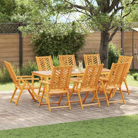 Silla reclinable 8 pcs Marrón 57 x 71 x 90 cm Madera