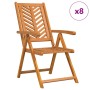 Silla reclinable 8 pcs Marrón 57 x 71 x 90 cm Madera