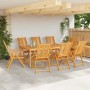 Silla reclinable 8 pcs Marrón 57 x 71 x 90 cm Madera
