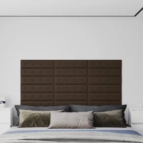 Wandpaneele 12 Stück braunes Kunstleder 60x15 cm 1,08 m² von vidaXL, Wandverkleidung - Ref: Foro24-343987, Preis: 28,00 €, Ra...