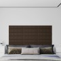 Wall panels 12 pcs brown synthetic leather 60x15 cm 1.08 m² by vidaXL, Wall covering - Ref: Foro24-343987, Price: 28,22 €, Di...