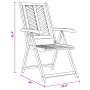 Silla reclinable 8 pcs Marrón 57 x 71 x 90 cm Madera