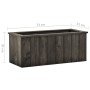Arriate de madera maciza de pino gris oscuro 74x32x30 cm