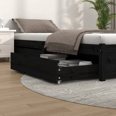 Cajones de cama 2 unidades madera maciza de pino negro de vidaXL, Camas y accesorios - Ref: Foro24-814988, Precio: 114,82 €, ...