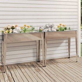 Jardineras 2 unidades acero galvanizado en Maceteros y jardineras | Comprar online en Foro24