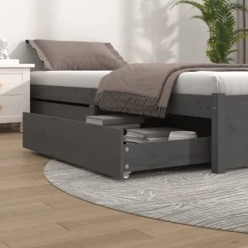 Cajones de cama 2 unidades madera maciza de pino gris de vidaXL, Camas y accesorios - Ref: Foro24-814991, Precio: 116,40 €, D...