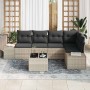 Conjunto de sofá de jardín 6 pcs Gris claro Poliratán