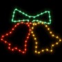 Figuras de campanas de Navidad con 72 LEDs 2 piezas 50x56 cm