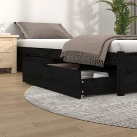 Bed drawers 4 units solid black pine wood by vidaXL, Beds and accessories - Ref: Foro24-815003, Price: 102,10 €, Discount: %