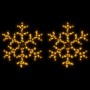 Figura de Navidad de copo de nieve con LED 2 piezas 59x59 cm