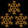Figura de Navidad de copo de nieve con LED 3 piezas 59x59 cm