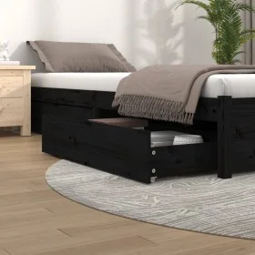 Bed drawers 4 units solid black pine wood by vidaXL, Beds and accessories - Ref: Foro24-814998, Price: 101,30 €, Discount: %