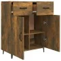 Smoked oak engineered wood sideboard 69.5x34x90 cm by vidaXL, Sideboards - Ref: Foro24-817360, Price: 62,22 €, Discount: %