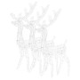 Adorno de renos de Navidad acrílico 3 uds blanco cálido 120 cm