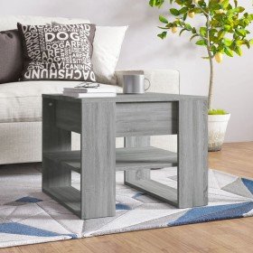 Mesa de centro madera contrachapada gris Sonoma 55,5x55x45 cm