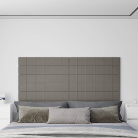 Paneles de pared 12 uds terciopelo gris claro 90x15 cm 1,62 m²