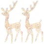 Adorno de renos de Navidad acrílico multicolor 2 uds 120 cm