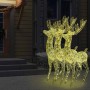 Renos de Navidad acrílico 250 LED 3 uds blanco cálido 180 cm