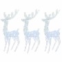 Renos de Navidad acrílico 250 LED 3 uds blanco frío 180 cm