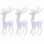 Renos de Navidad acrílico 250 LED 3 uds multicolor 180 cm