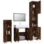 Set de muebles baño 4 pzas madera contrachapada roble ahumado