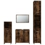 Set de muebles baño 4 pzas madera contrachapada roble ahumado