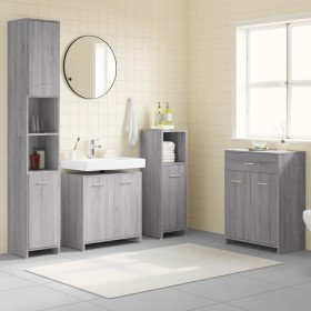 Set de muebles de baño 4 pzas madera contrachapada gris sonoma en Muebles de baño | Comprar online en Foro24