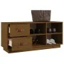 Banco zapatero madera maciza de pino marrón miel 100x34x45 cm by vidaXL, Shoe racks and shoe organizers - Ref: Foro24-820180,...