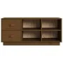 Banco zapatero madera maciza de pino marrón miel 100x34x45 cm by vidaXL, Shoe racks and shoe organizers - Ref: Foro24-820180,...